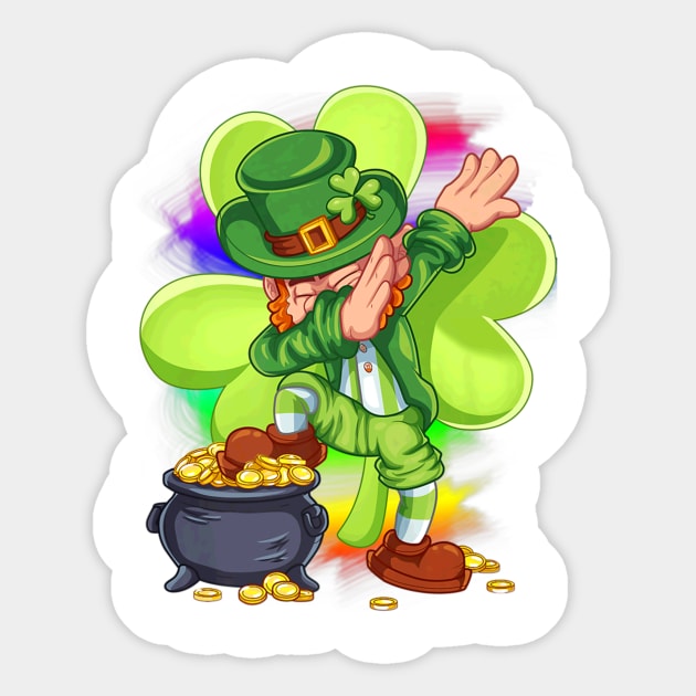 Dabbing Leprechaun Boys Kids Irish Patrickss Sticker by Macy XenomorphQueen